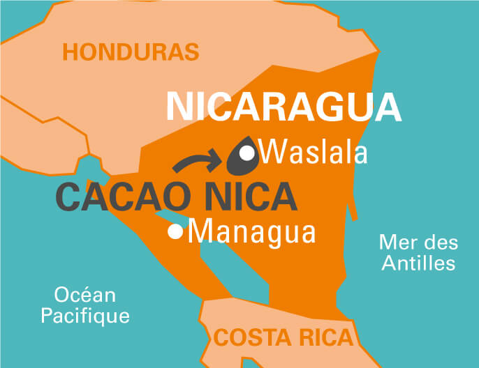Carte coopÃ©rative Cacao Nica au Nicaragua producteurs de cacao